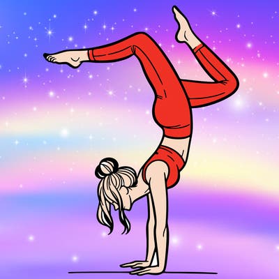 a woman doing a handstand