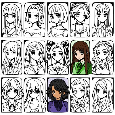 girls that look diffrent anime