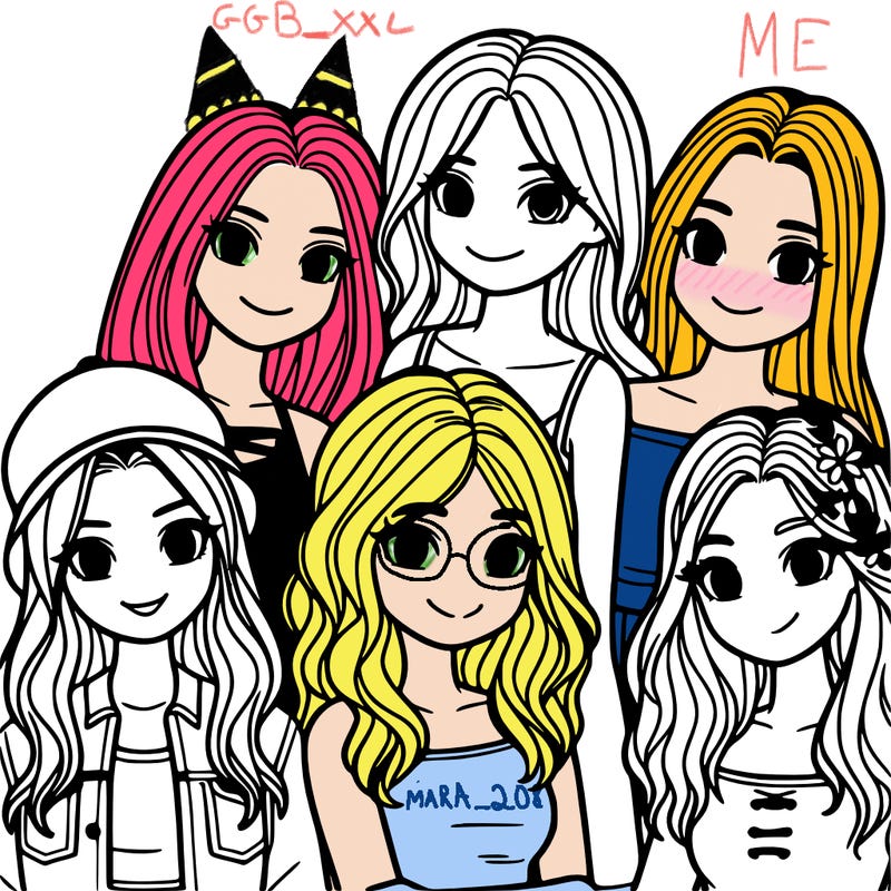 a group of five girls friends