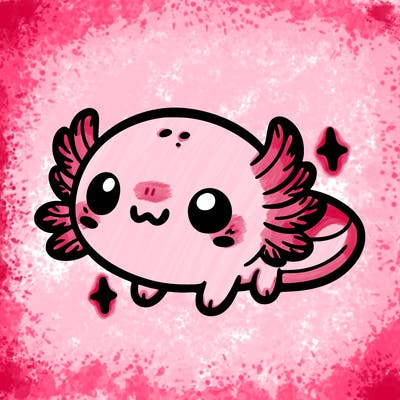 cute easy baby axolotl