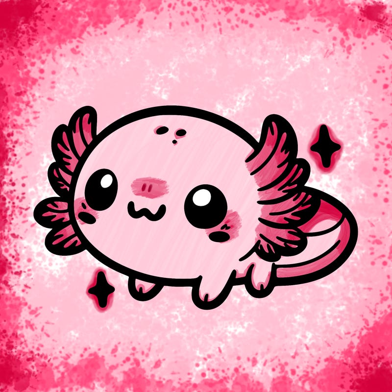 cute easy baby axolotl