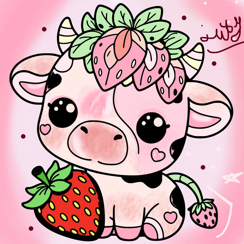 cute strawberry cow