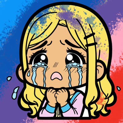 a girl crying