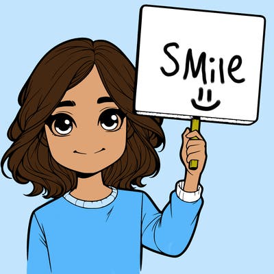 realistic girl holding up a sign