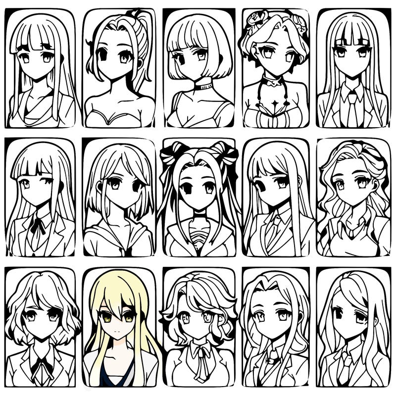 girls that look diffrent anime