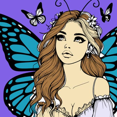 butterfly fairy realistic girl