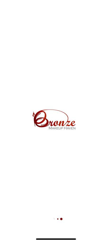 BROONZE - The launch screen of the Bronze Makeup Haven app featuring its elegant logo