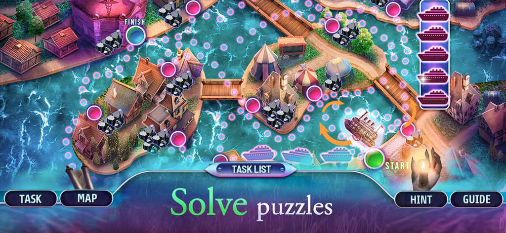 Paranormal Files 9: F2P - Un minijuego de temática náutica de Paranormal Files 9 donde los jugadores resuelven un acertijo de navegación