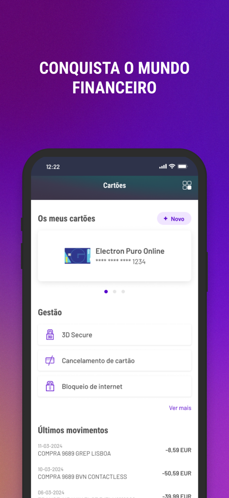 BPI App - Interface of the BPI App showing credit card management and recent transactions