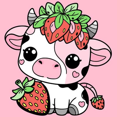 cute strawberry cow