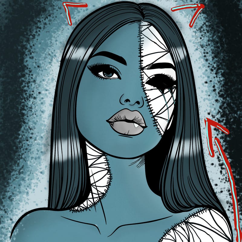 realistic woman with full lips