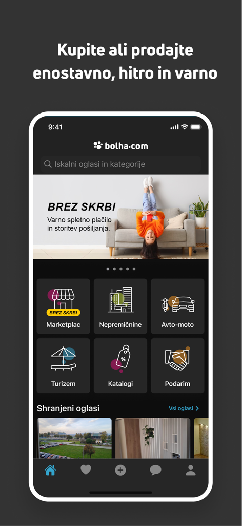 bolha.com - bolha.com mobile app home screen showing categories for real estate automotive and tourism