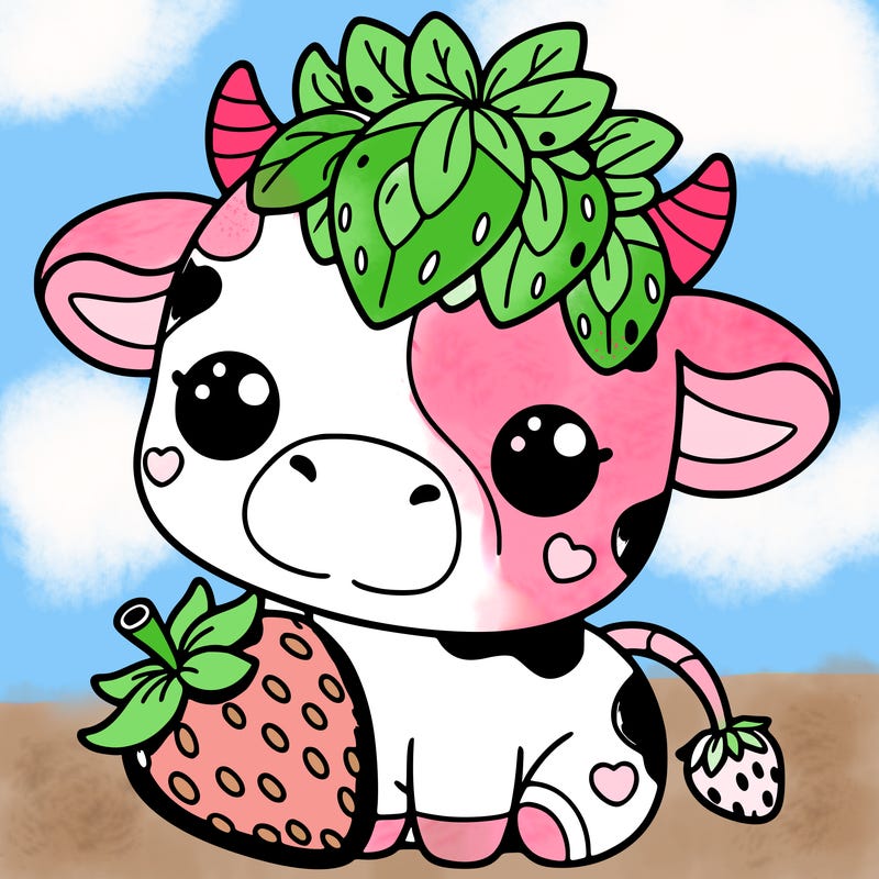 cute strawberry cow