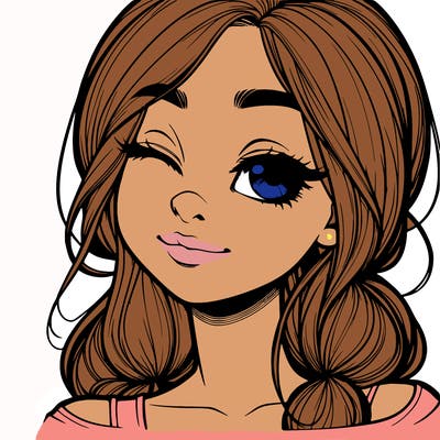 realistic girl with squinted eyes