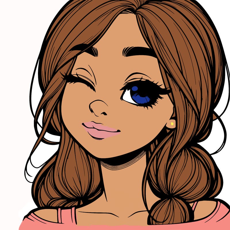 realistic girl with squinted eyes