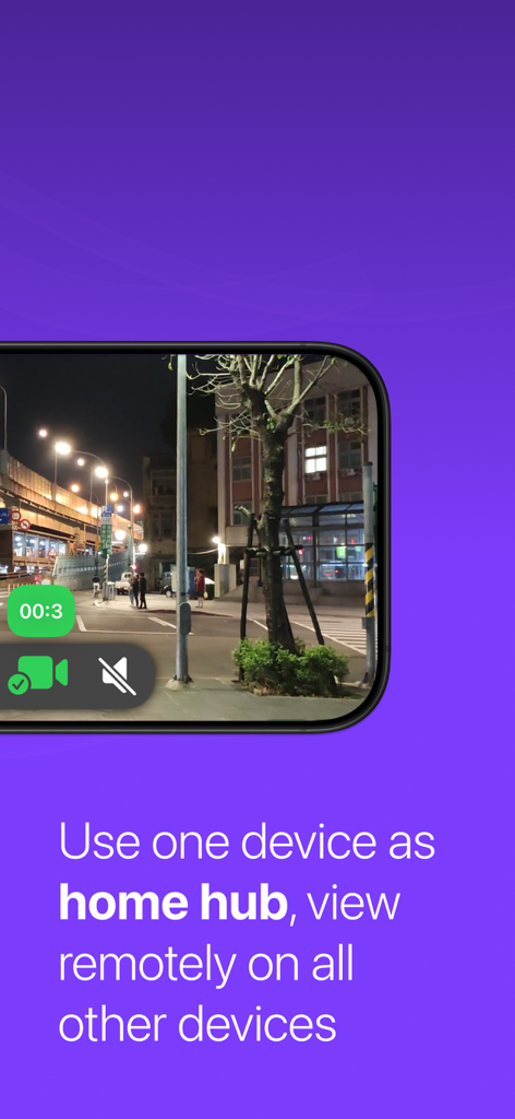 IP Camera Viewer - Cam Hero - Cam Hero app screenshot demonstrating how to use one device as a home hub for remote camera viewing