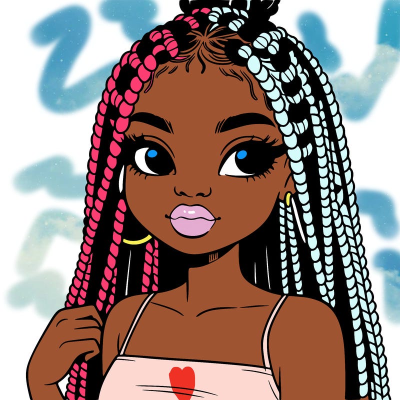 black girl with box braids