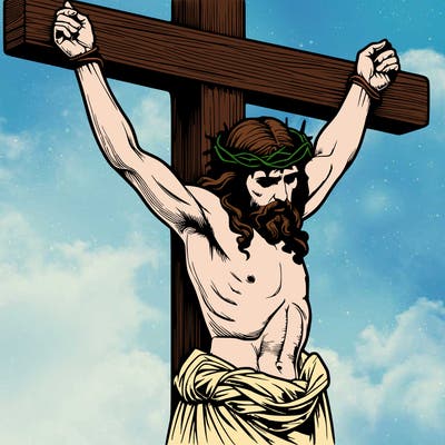 jesus realistic on the cross