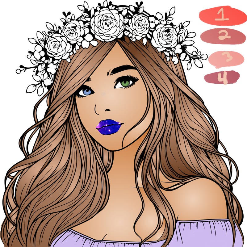 realistic girl with flower crown
