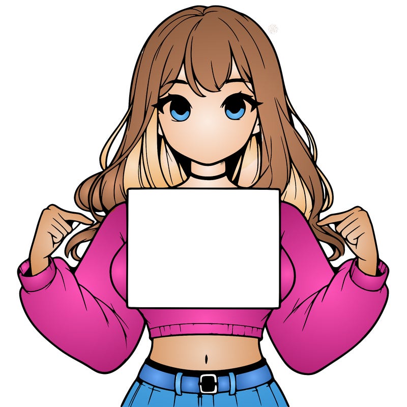 girl holding a blank sign in a long sleeve crop top