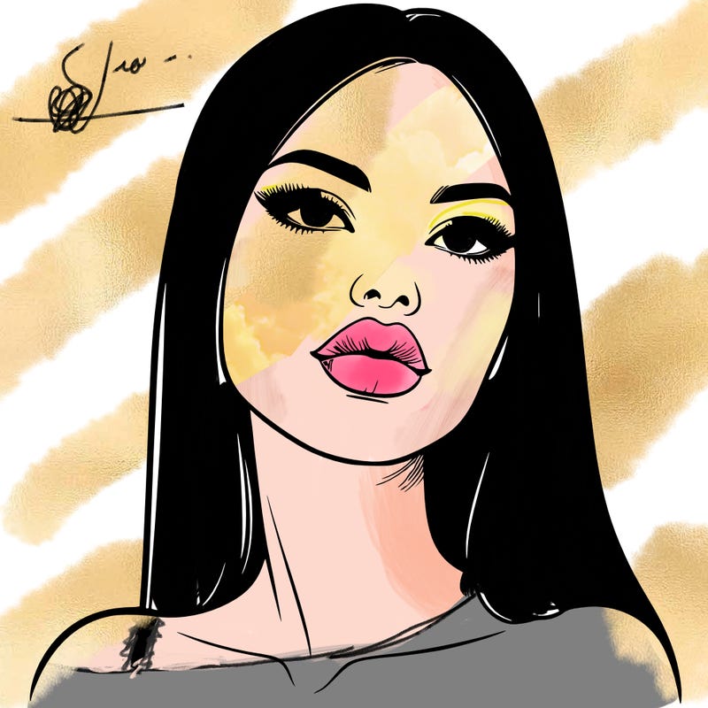 realistic woman with full lips