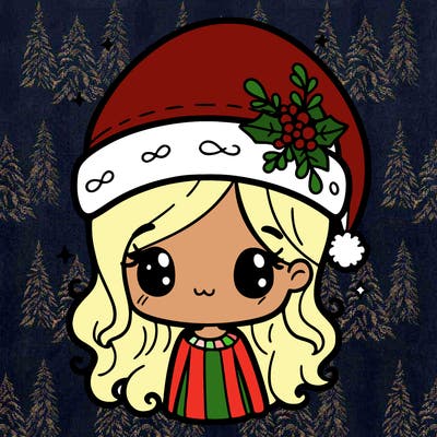 christmas hat girl