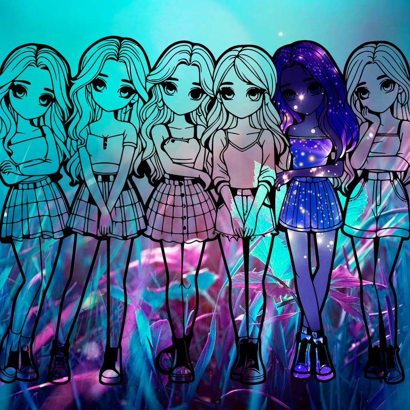 a group of girls realistic