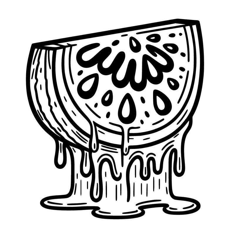 watermelon slice dripping