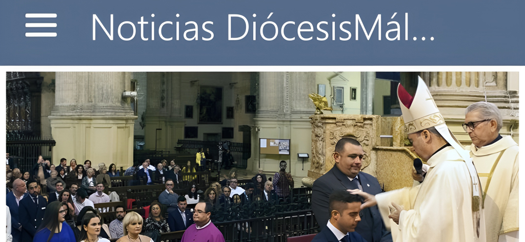 DiocesisMalaga - A religious ceremony with a bishop shown in the DiocesisMalaga news app