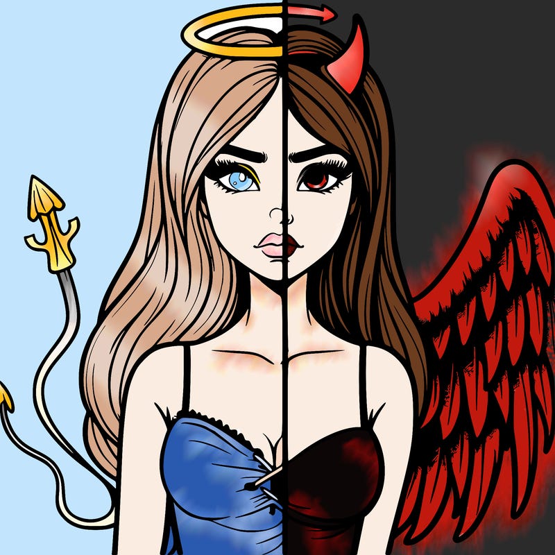 devil vs angel realistic girl