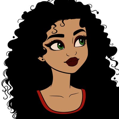realistic girl with curly hair
