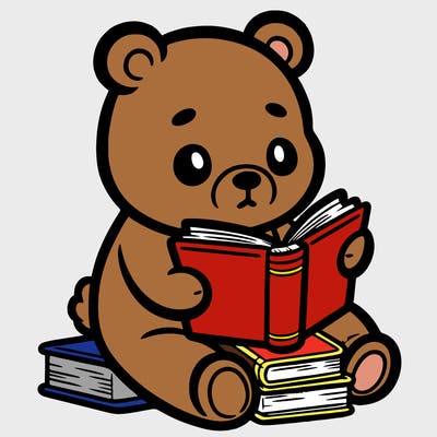little bear reading books
