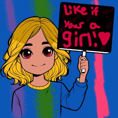 realistic girl holding up a sign