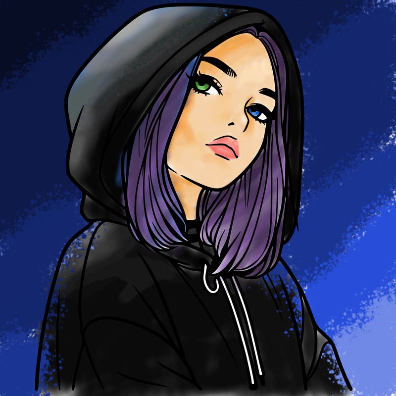 a realistic girl in a hoodie