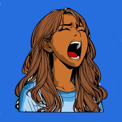 screaming realistic, girl