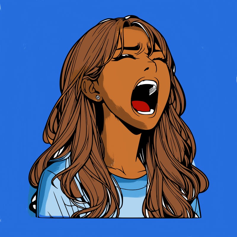 screaming realistic, girl