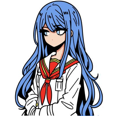 a girl with long hair moody jacket manga