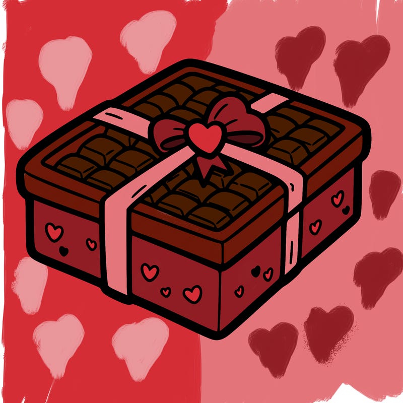 a box of chocolate for valentines day