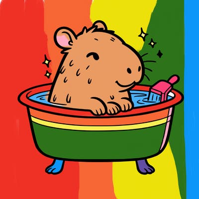 capybara in a bath tub