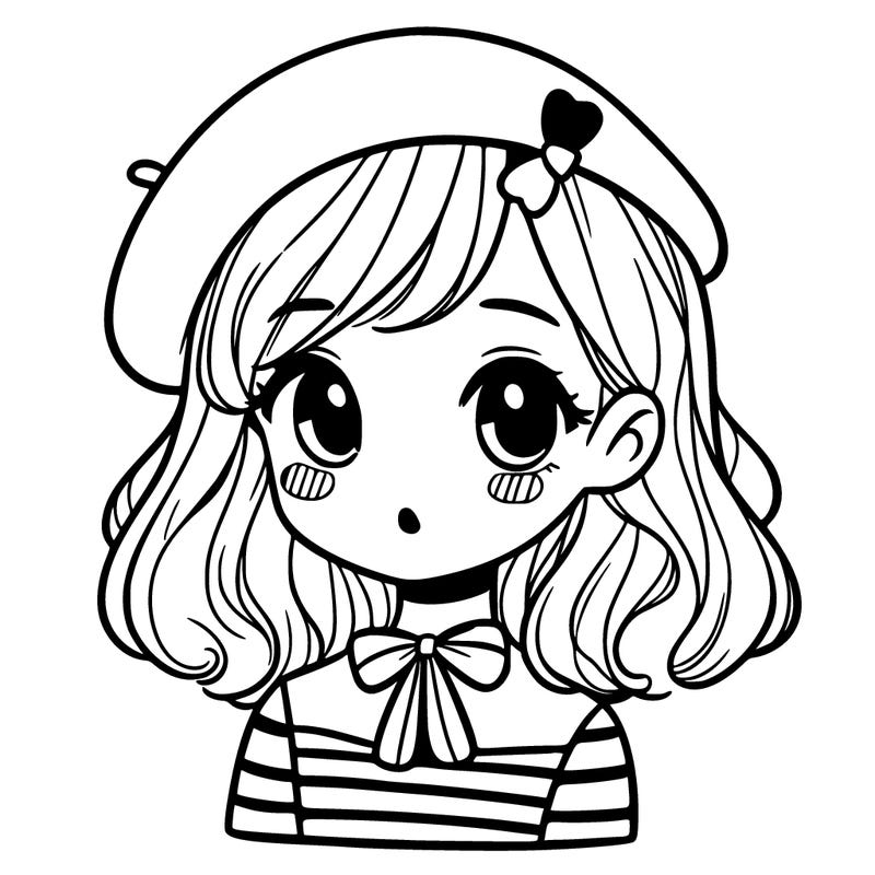 french cute realistic girl