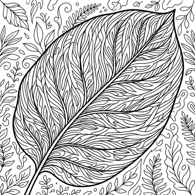 Unleash your creativity with this stunning Calathea leaf coloring page, featuring complex vein patterns and lush botanical details. Perfect for nature lovers, this design promises a deeply engaging and relaxing coloring experience.