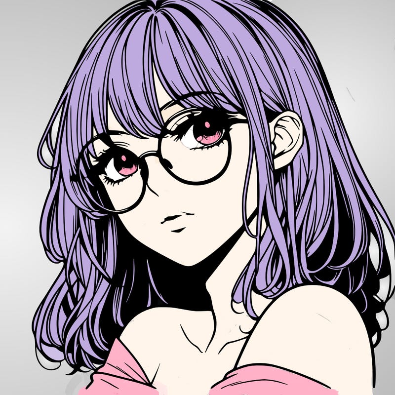 manga woman character with glasses and nice lips