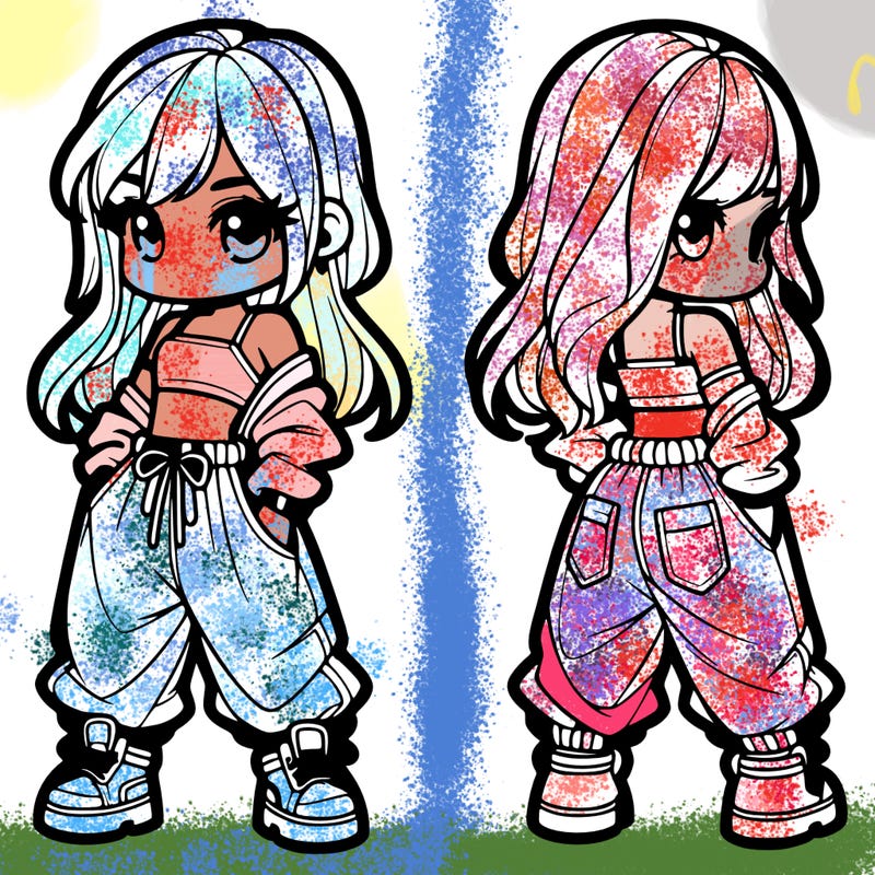 girl in crop top and baggy pants