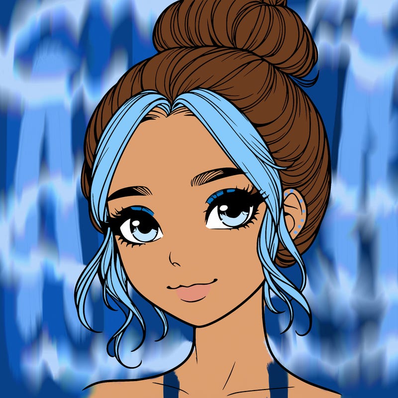 realistic pretty girl with hair in bun