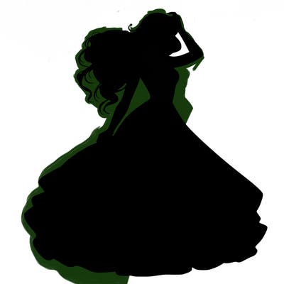 realistic woman with dress flowing in the wind