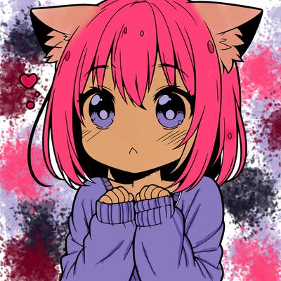 shy anime catgirl