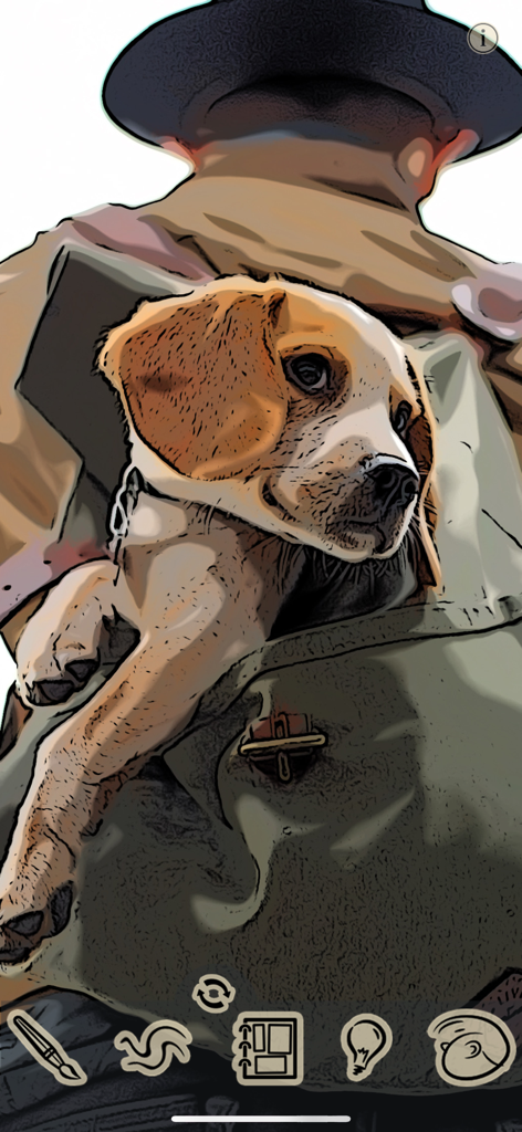 ToonCamera - A beagle dog in a cartoon and comic book art style created with the ToonCamera app
