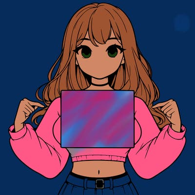 girl holding a blank sign in a long sleeve crop top