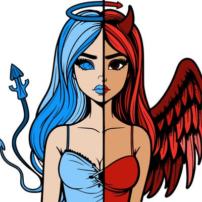 devil vs angel realistic girl