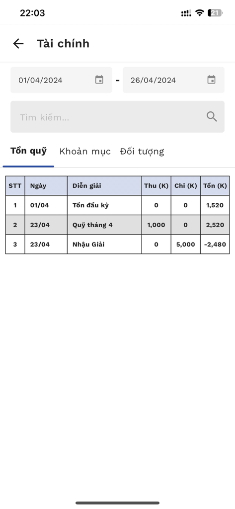 Sport Connect - Interface de gerenciamento financeiro do aplicativo Sport Connect mostrando o rastreamento de fundos do clube e o histórico de transações